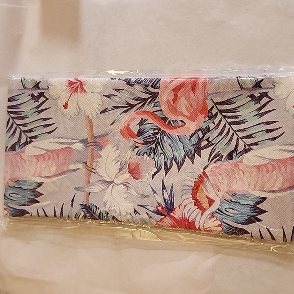 Sunglass EYEGLASS CASE EXTRA LARGE TROPICAL BIRD PATTERN Tension Closure